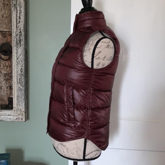 J. CREW Shiny Puffer Vest - Dark Cranberry - Picture 3 of 16